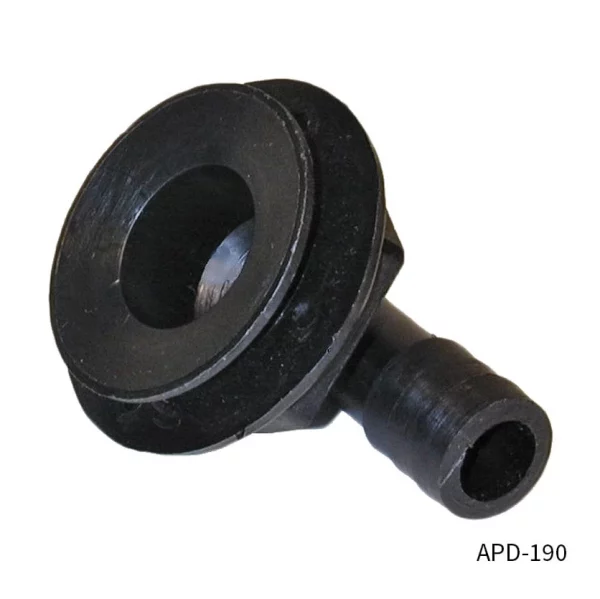 TH Marine 90 Degree Drain Black APD-190-DP